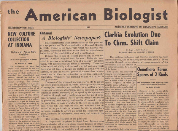 The American Biologist (Demonstration issue) 1957