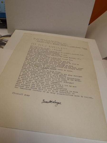 3 typed manuscripts poems signed by Gerard Malanga