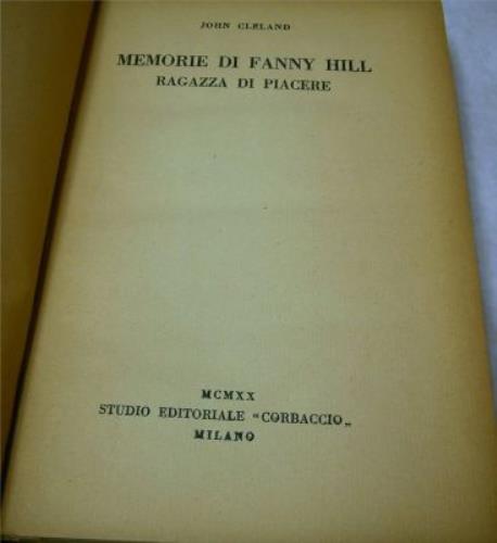 Bound pamphlets: Memorie Di Fanny Hill; l fenomeni spiritici e la scienza 1906; Storia della Filosofia Cinese Antica 1921