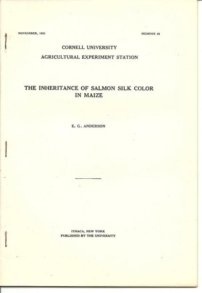 The Inheritance of Salmon Silk Color in Maize