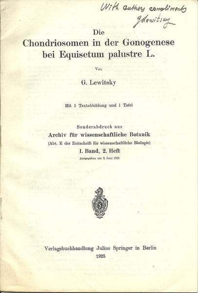 7 offprints G. A. Levitsky 4 inscribed copies signed