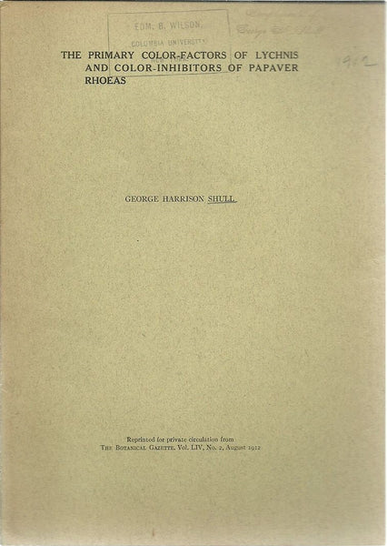 4 offprints George Harrison Shull