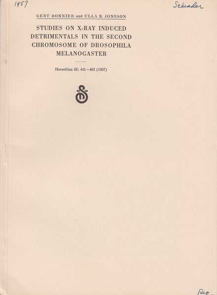 Studies On X-Ray Induced Detrimentals In The Second Chromosome Of Drosophila Melanogaster