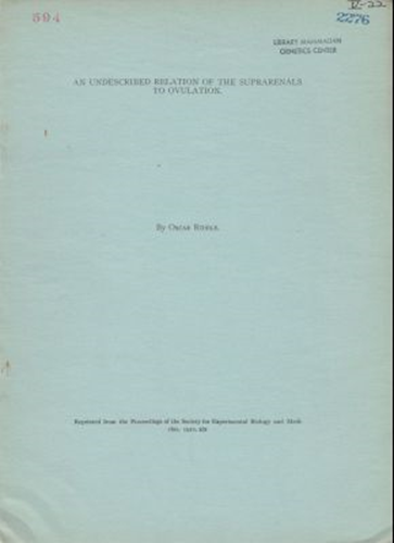 An Undescribed Relation Of The Suprarenals To Ovulation