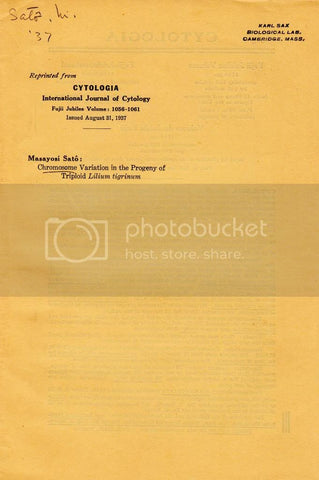 Chromosome Variation in the Progeny of Triploid Lilium tigrinum