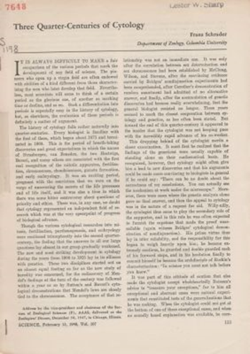 Three Quarter- Centuries of Cytology