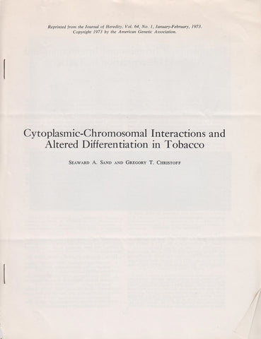 Cytoplasmic-Chromosomal Interactions and Altered Differentiation in Tobacco