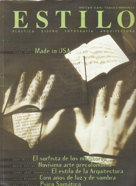 Estilo: Plastica Diseno Fotografia Arquitectura - Ano 6. No. 25. Bs. 750 Septembre 1995