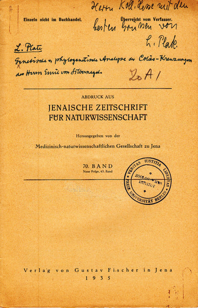 Genetische und phylogenetische Analyse der Colias-Kreuzungen des Herrn Emil von Silbernagel