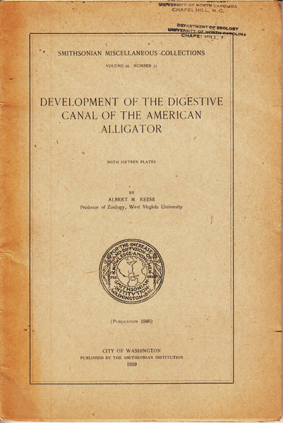 Development of the Digestive Canal of the American Alligator
