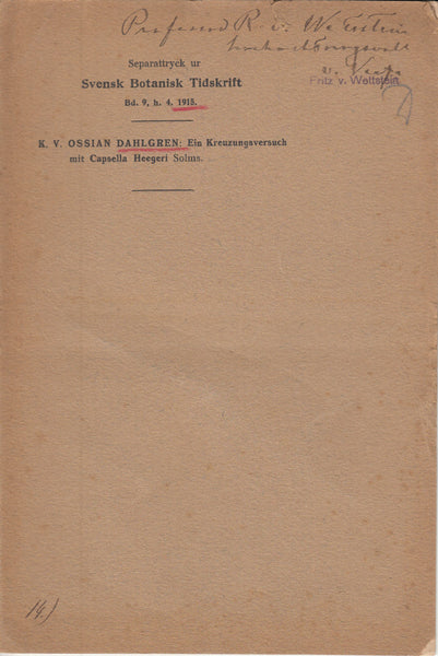 Ein Kreuzungsversuch mit Capsella Heegeri Solms