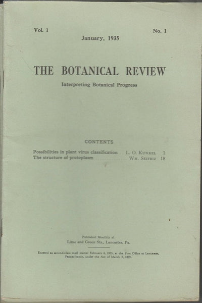 The Botanical Review Interpreting Botanical Progress  9 issues Vol. 1 No. 1 through Vol. 1 No. 9