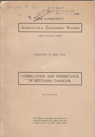 Correlation and inheritance in Nicotiana Tabacum