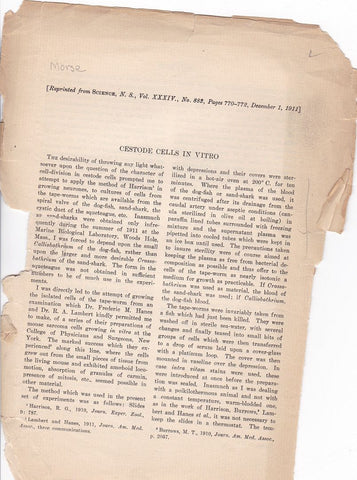 Cestode Cells in Vitro