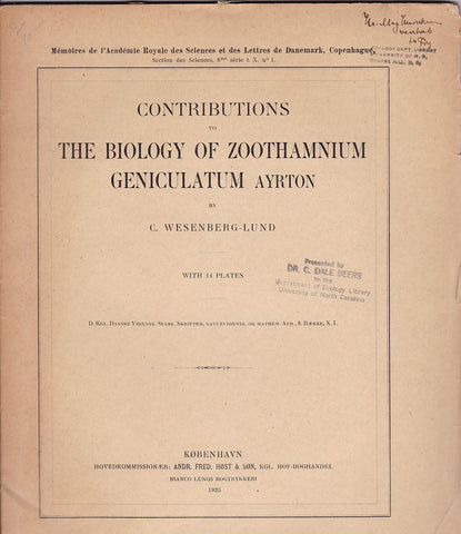 Contributions to The Biology of Zoothamnium Geniculatum Ayrton