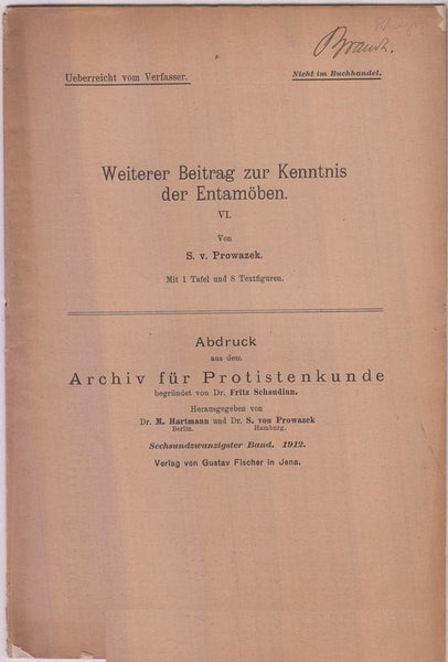 Weiterer Beitrag zur Kenntnis der Entamoben  by Prowazek, S.V