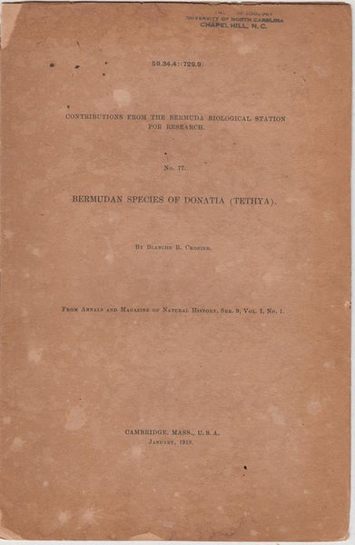 Bermudan Species of Donatia (Tethya)