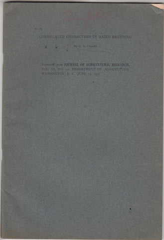 Correlated Characters in Maize Breeding