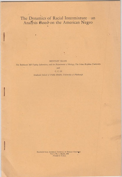 The Dynamics of Racial Intermixture-- an Analysis Based on the American Negro