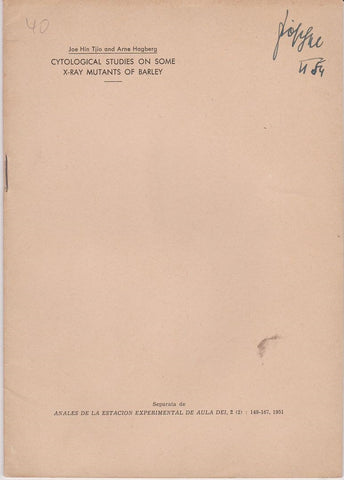 Cytological Studies on Some X-Ray Mutants of Barley