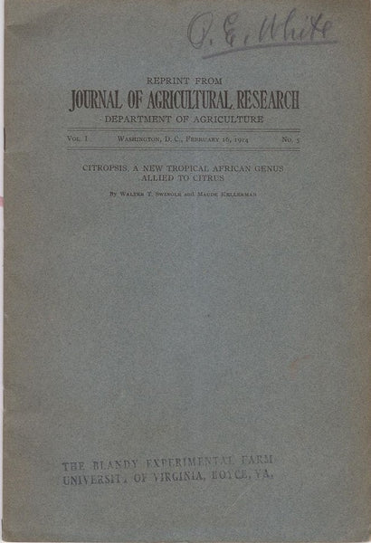 Citropsis, A New Tropical African Genus Allied to Citrus