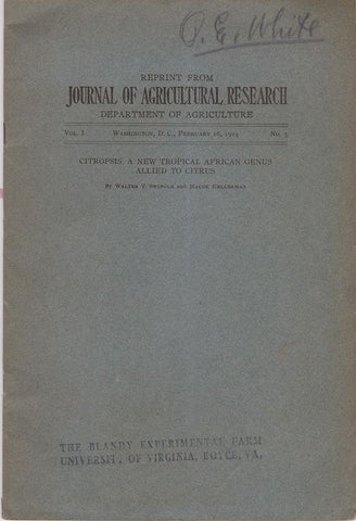 Citropsis, A New Tropical African Genus Allied to Citrus