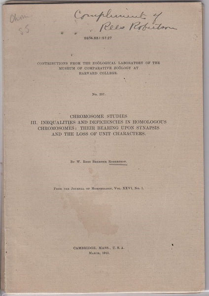 Chromosome Studies. III. Inequalities and Deficiencies in Homologous Chromosomes: Their Bearing Upon Synapsis and the loss of Unit Characters