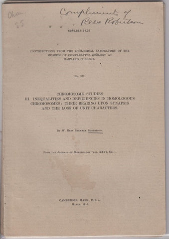 Chromosome Studies. III. Inequalities and Deficiencies in Homologous Chromosomes: Their Bearing Upon Synapsis and the loss of Unit Characters