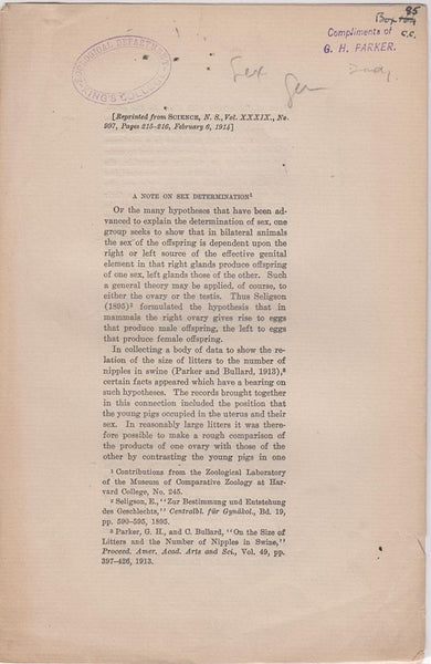 A Note on Sex Determination