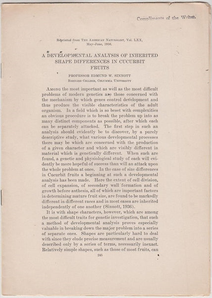 A Developmental Analysis of Inherited Shape Differences in Cucurbit Fruits