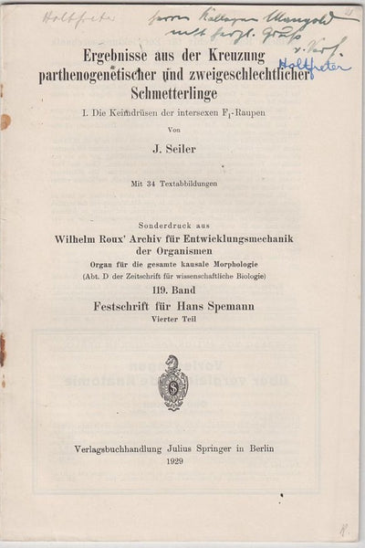 Ergebnisse aus der Kreuzung Parthenogenetischer und Zweigeschlechtlicher Schmetterlinge. I. Die Keimdrusen der Intersexen F1-Raupen