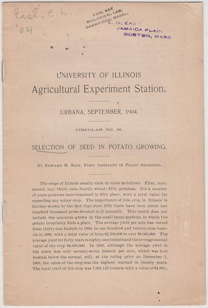 Selection of Seed in Potato Growing
