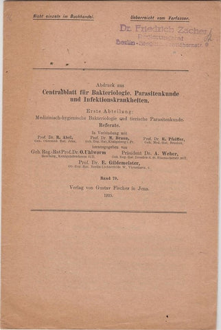 Medizinisch-Hygienische Bakteriologie und Tierische Parasitenkunde