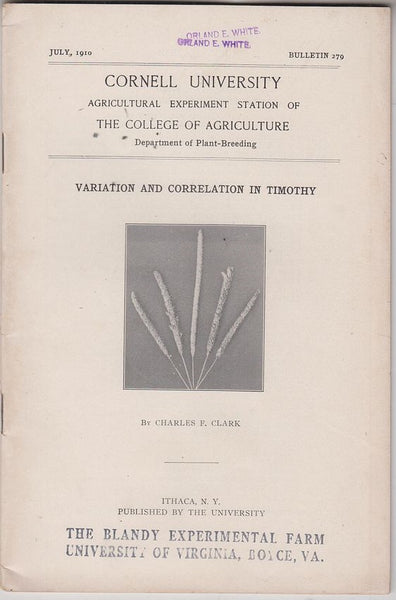 Variation and Correlation in Timothy