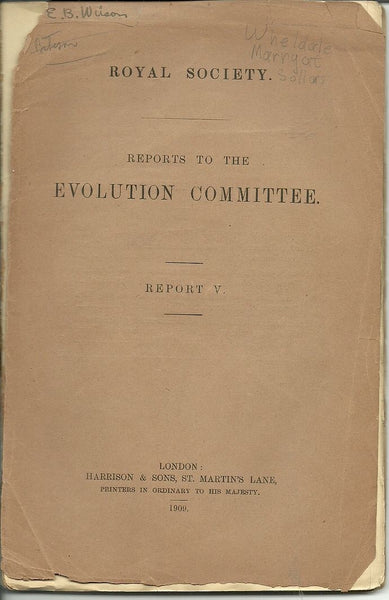 Reports of the Evolution Committee of the Royal Society Report V