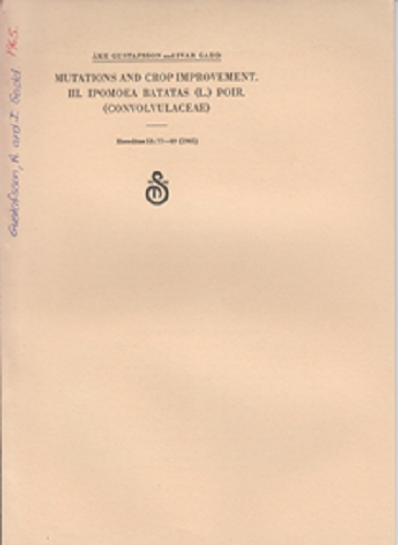 Mutations and Crop Improvement. III. Ipomoea Batatas (L.) Poir. (Convolvulaceae)