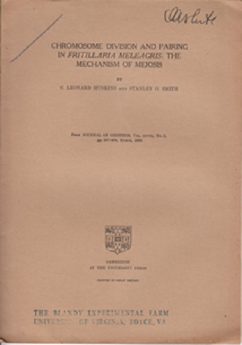 Chromosome Division and Pairing in Fritillaria Meleagris: The Mechanism of Meiosis