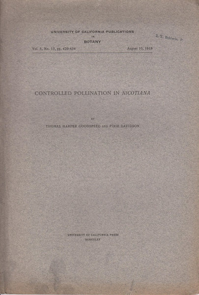 Controlled Pollination in Nicotiana