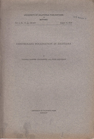 Controlled Pollination in Nicotiana