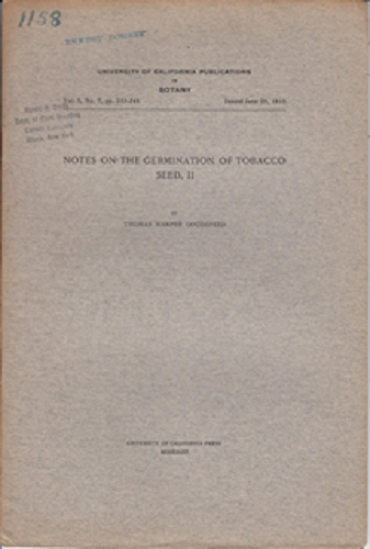 Notes on the Germination of Tobacco Seed, II