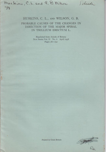 Probable Causes of the Changes in Direction of the Major Spiral in Trillium Erectum L.