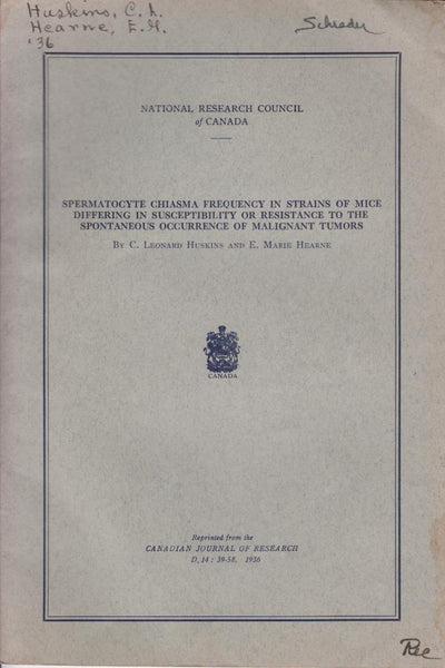 Spermatocyte Chiasma Frequency in Strains of Mice Differing in Susceptibility or Resistance to the Spontaneous Occurrence of Malignant Tumors