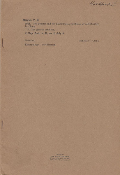 Nobel Prize Collection: 72 Offprints from Nobel Prize winners Morgan, Muller, Snell, Beadle, Lederberg, Luria, Lewis, Sumner, Tatum