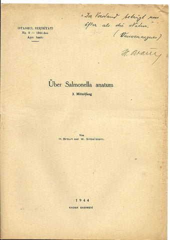 10 offprints from Hugo Braun issued while in Turkey