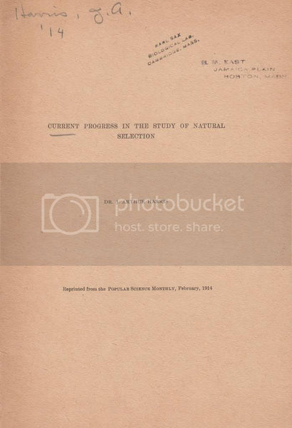 Current Progress In The Study Of Natural Selection  by Harris, Arthur