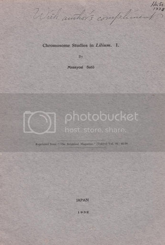 Chromosome Studies in Lilium. I.