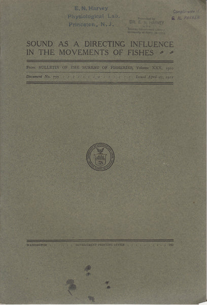 Sound as a Directing Influence in the Movements of Fishes