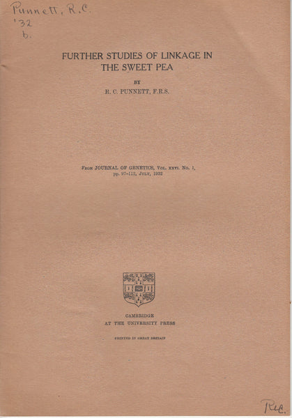 Further Studies of Linkage in the Sweet Pea