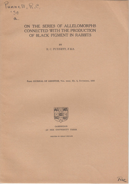 On the Series of Allelomorphs Connected with the Production of Black Pigment in Rabbits