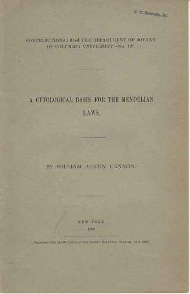 A Cytological Basis for the Mendelian Laws